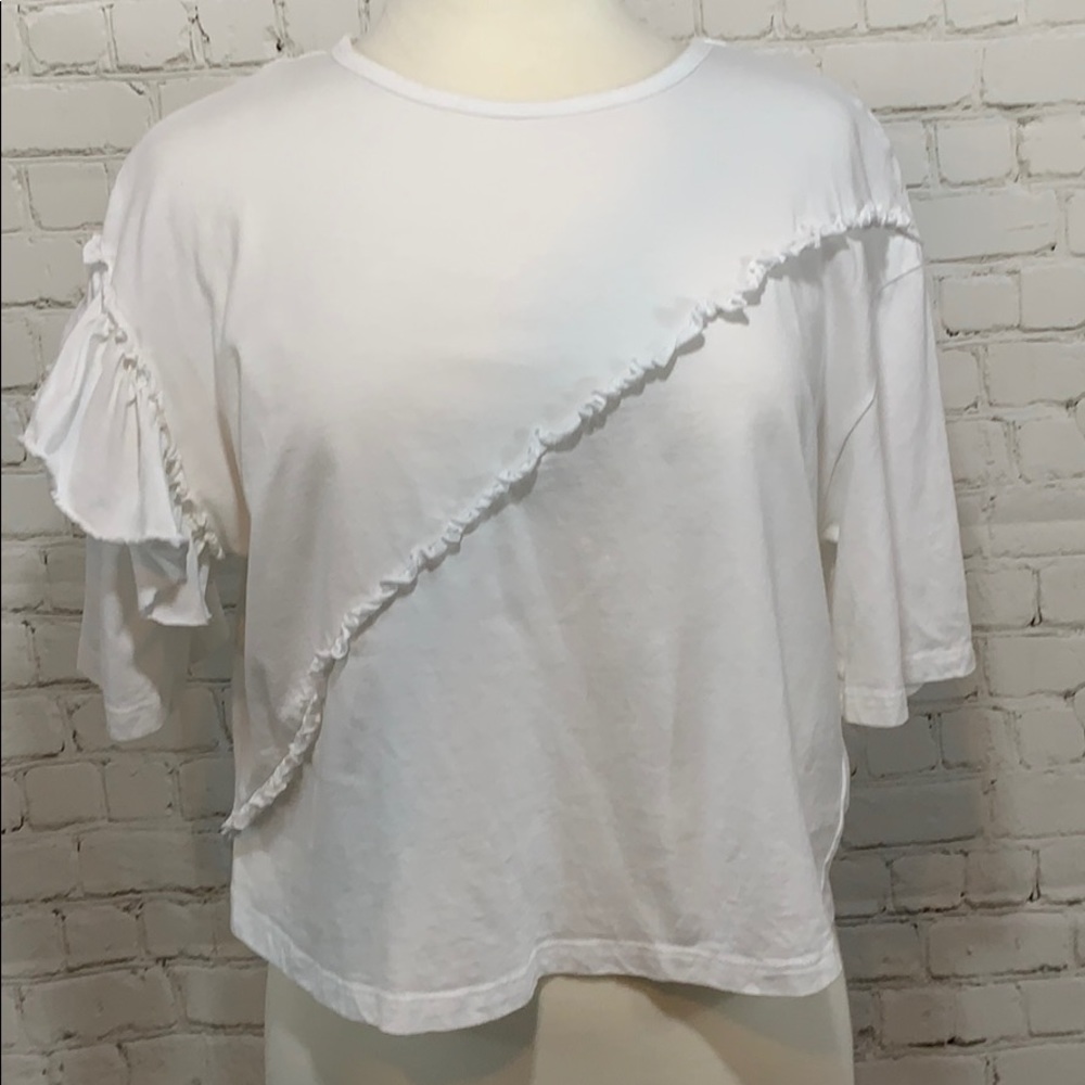 Ten Sixty Sherman Ruffled Cropped Tee sz M